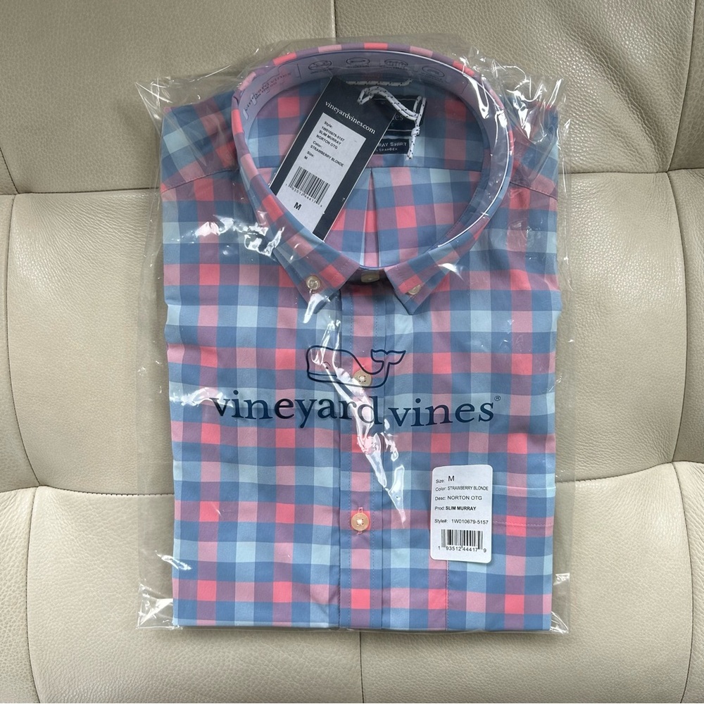 Vineyard Vines Blue and Pink Casual Button Down Shirt